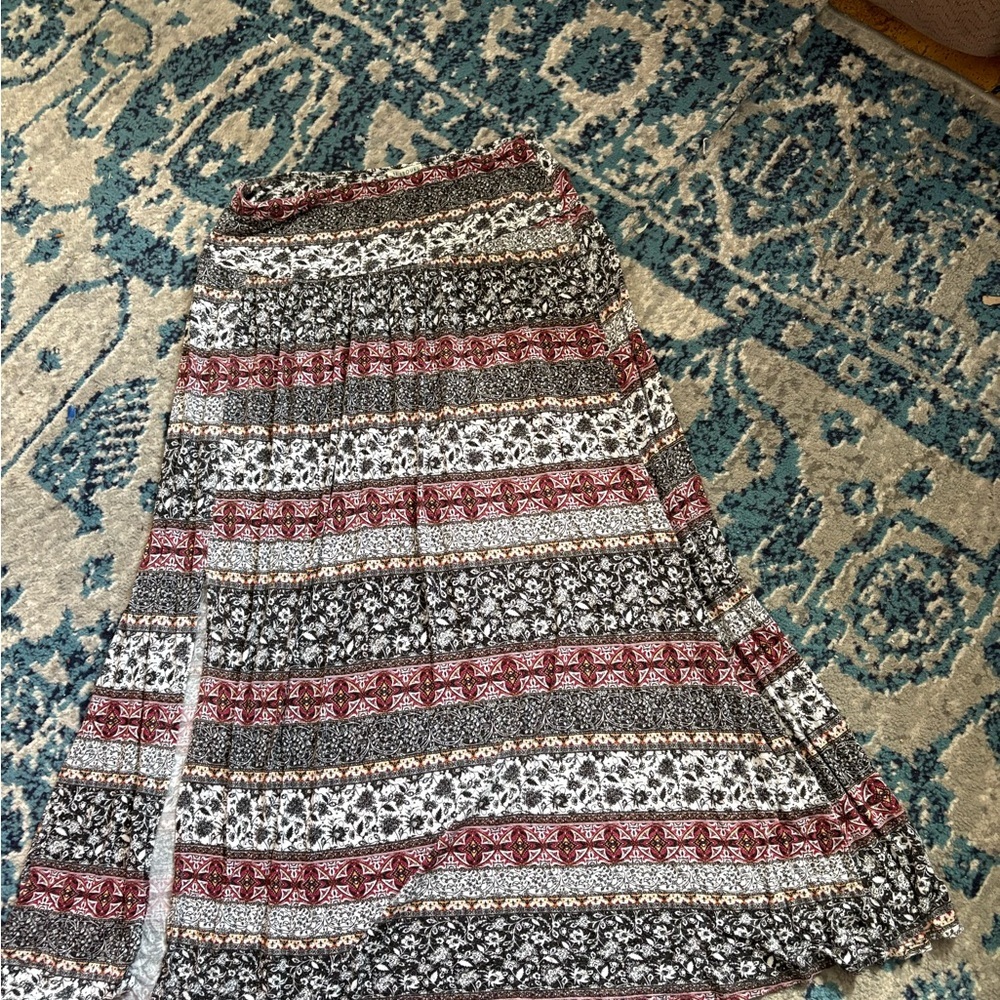 Floral Patterned Maxi Skirt - Multicolor